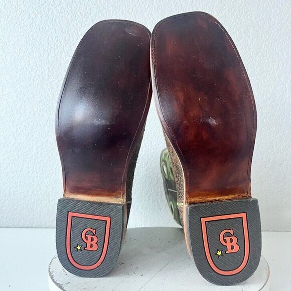 NEW Capitan CHEYENNE Mens Cowboy Boots 13D Western Square Toe Brown Leather sole - Picture 7 of 10